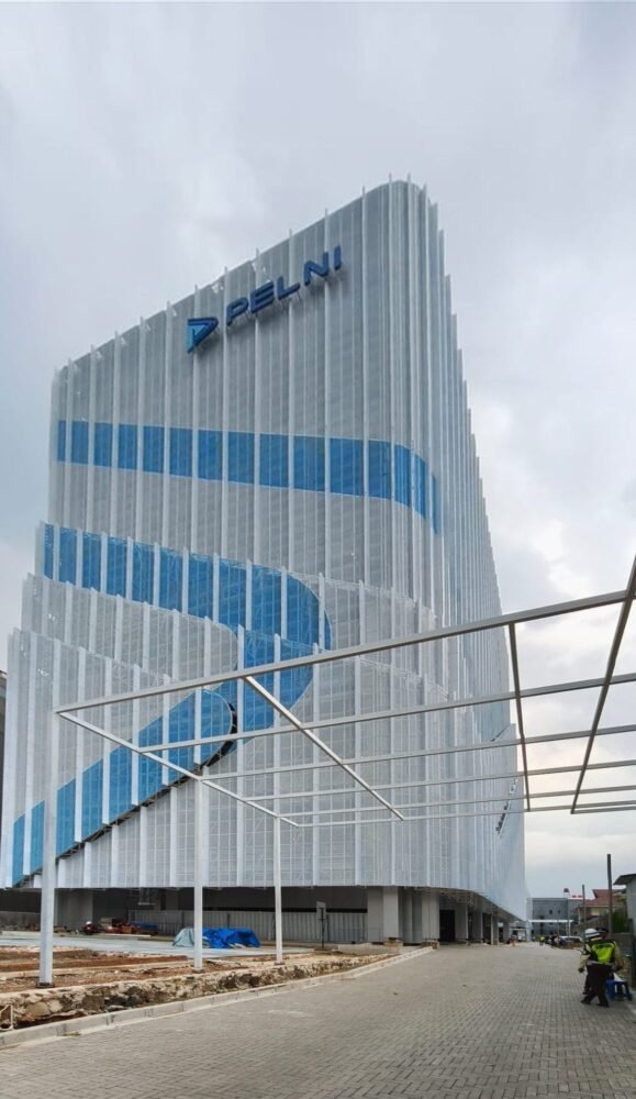 Renovated PELNI head office facade by day